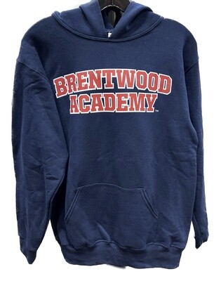 Arch Brentwood Academy Adult Hoodie- Navy with Red Logo