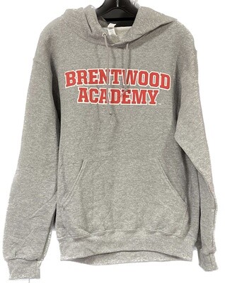 Arch Brentwood Academy Youth Hoodie- Gray with Red Logo