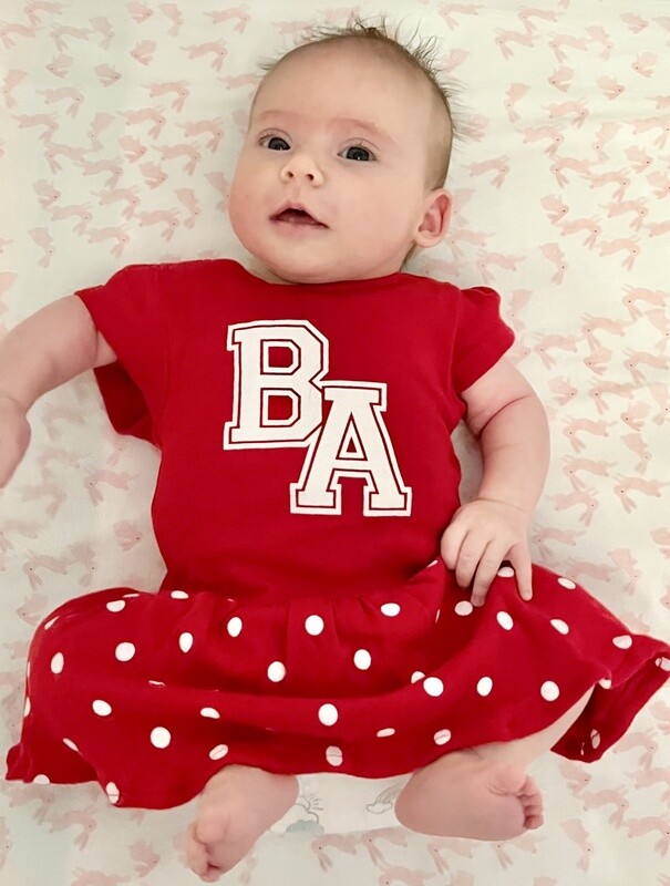 BA Baby/Toddler Dress with White Polka Dots