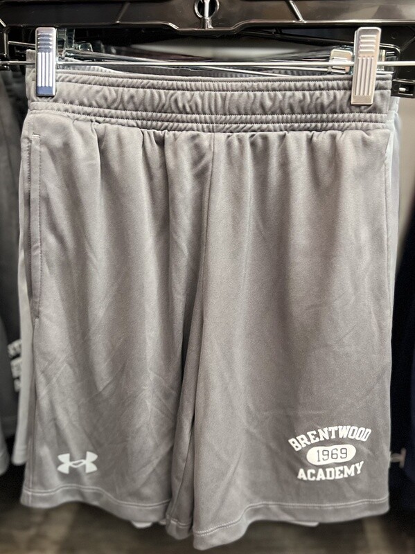 Under Armour Mens Gray Raid 2.0 Short- 1969 Logo