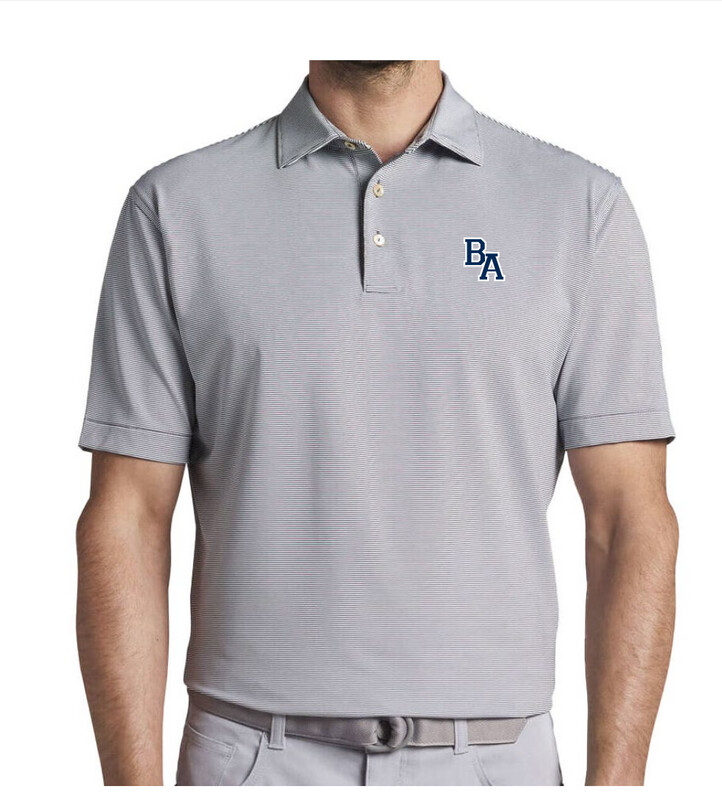 Peter Millar Polo Gray/White Stripe