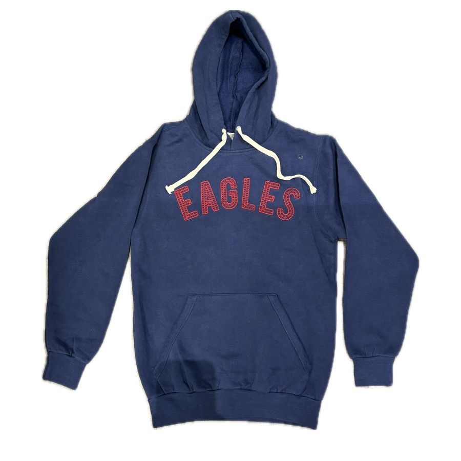Vintage Fleece Hood Red Embroidery Eagles