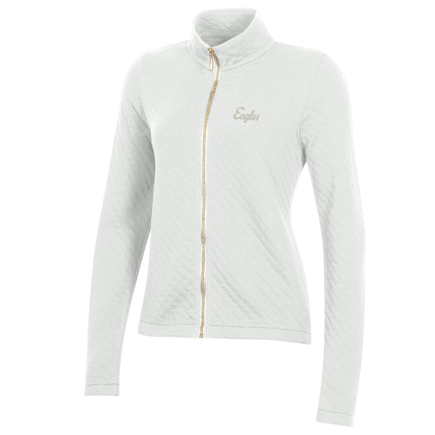 Quilted Full Zip Eagles Jacket - Winter White