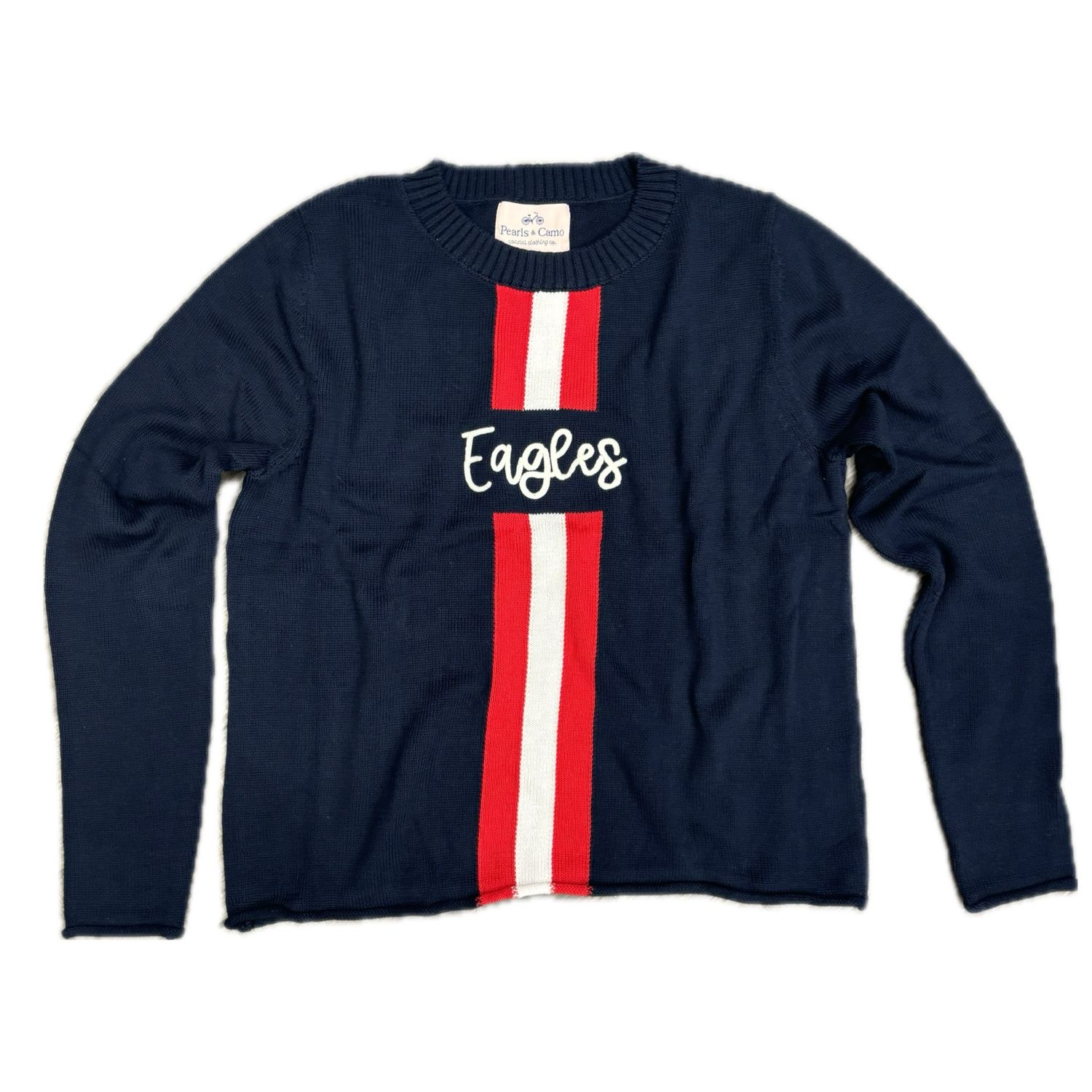 Pearls &amp; Camo Racing Stripe Sweater