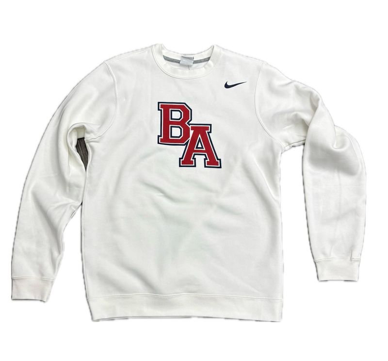 Nike White Fleece Crew
