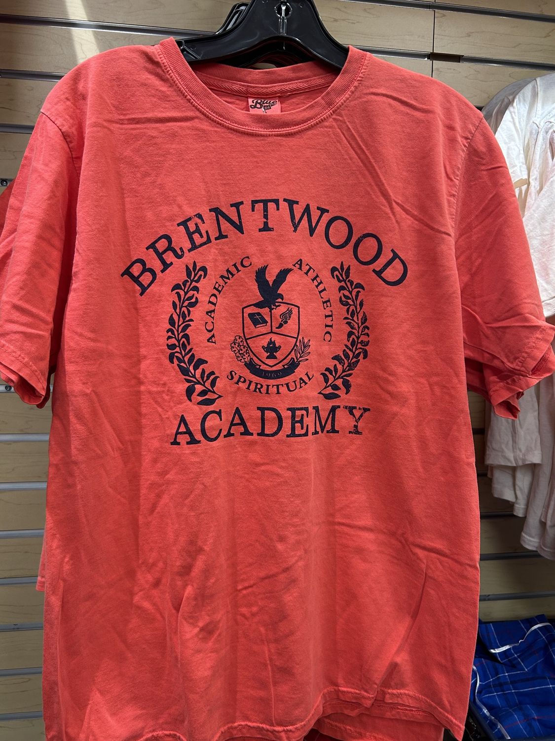 Academic Athletic Spiritual ringspun red tee
