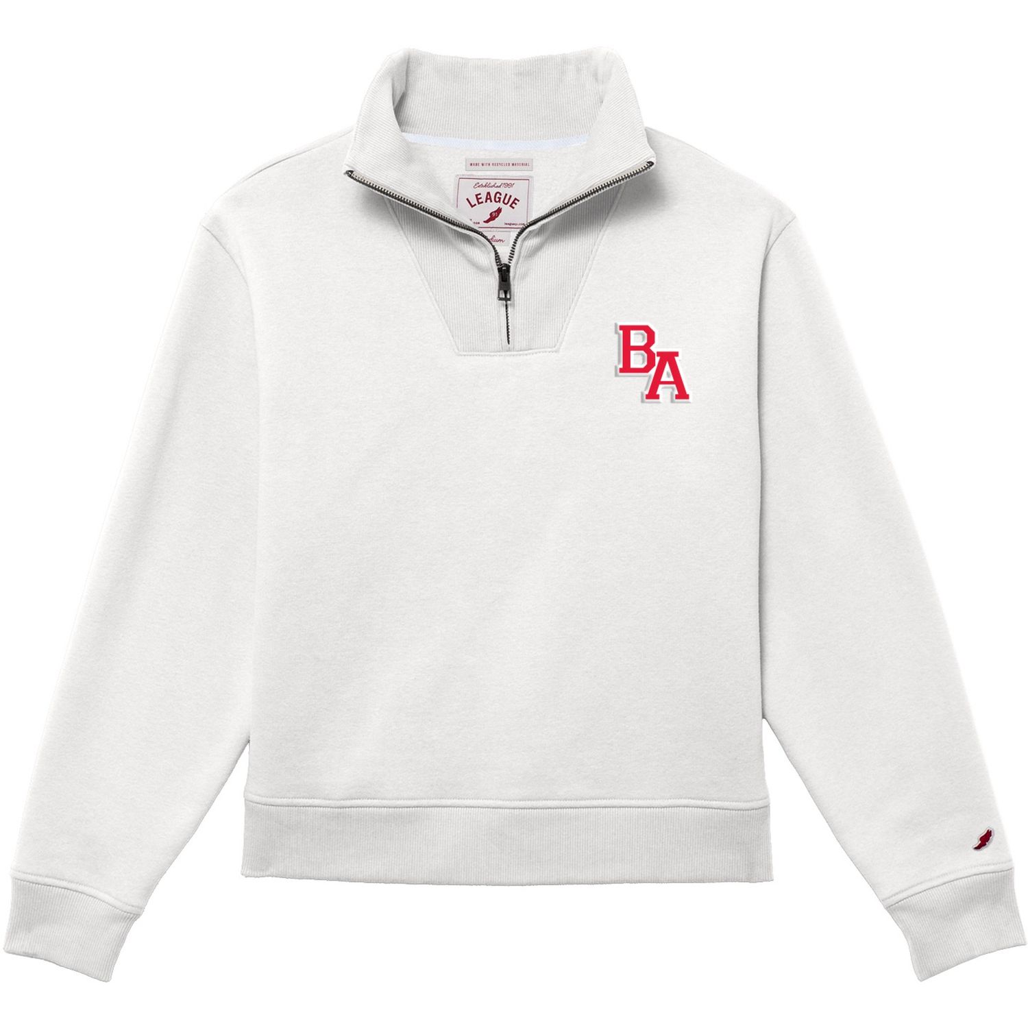 Womens White 1/4 zip
