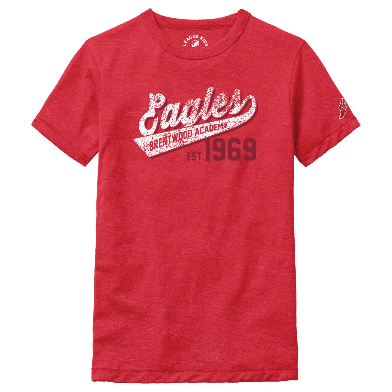 Youth heather true red Brentwood Academy shirt