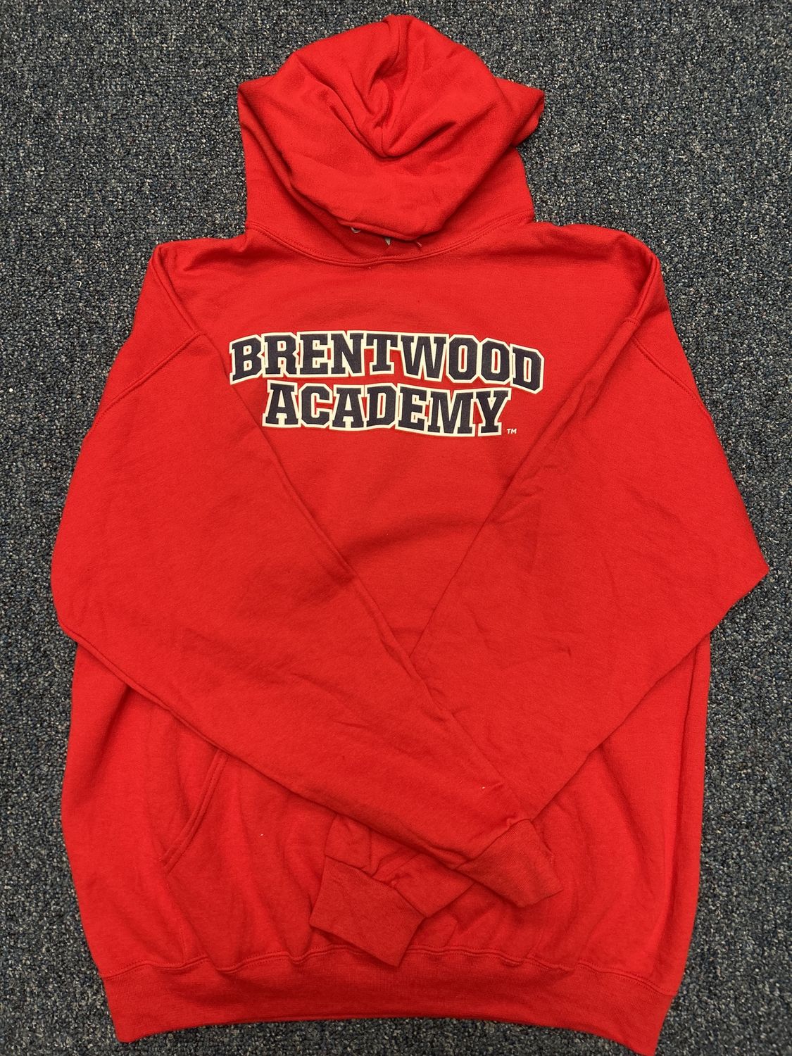 Arch ADULT Hoodie- Red with Navy Logo