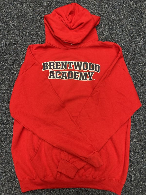 Arch ADULT Hoodie- Red with Navy Logo