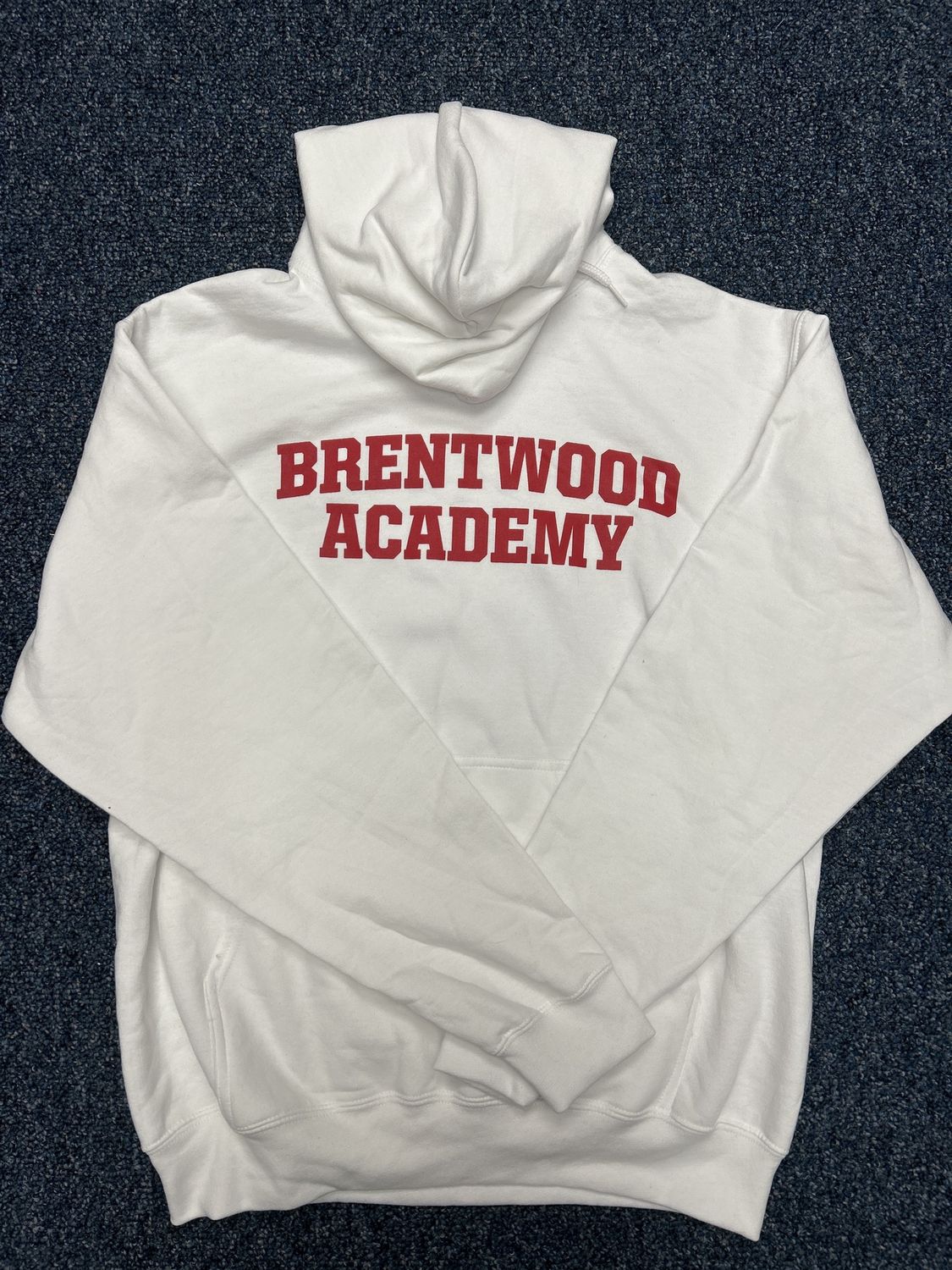 Arch ADULT Hoodie- White with Red Logo