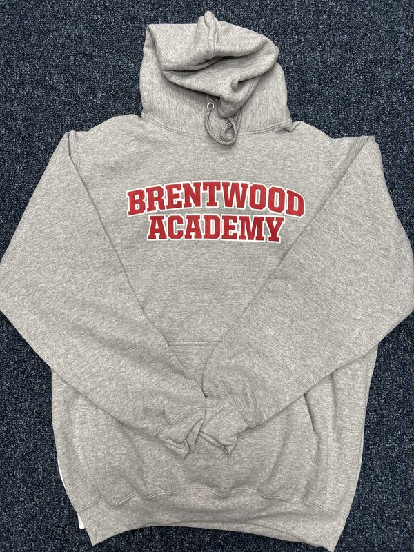 Arch YOUTH Hoodie- Gray with Red Logo