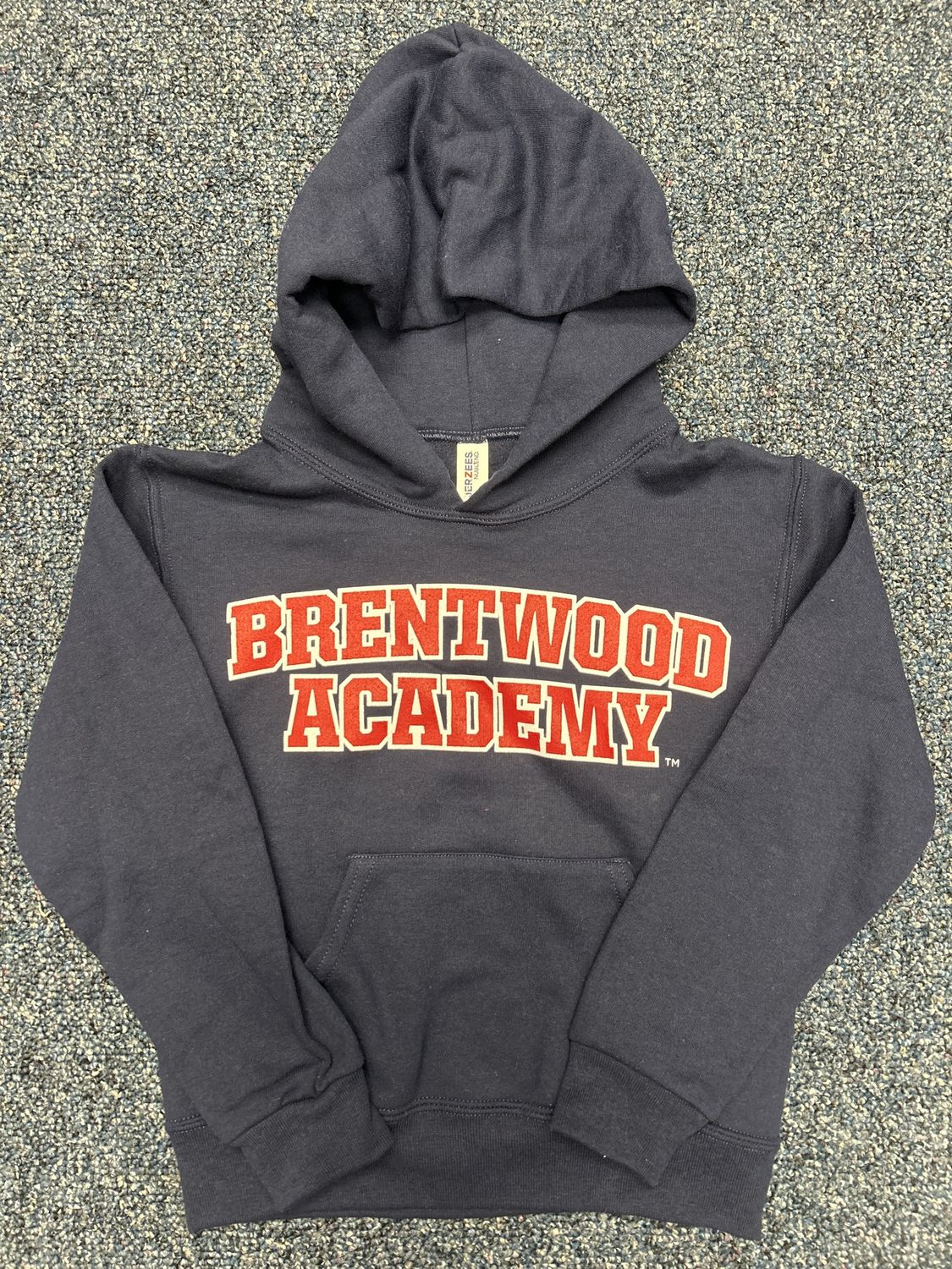 Arch YOUTH Hoodie- Navy with Red Logo