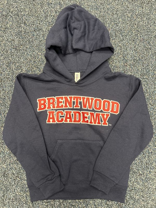 Arch YOUTH Hoodie- Navy with Red Logo