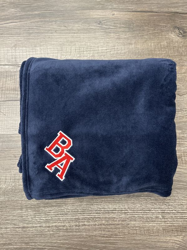 Blanket- Navy Fleece Blanket with BA embroidery logo