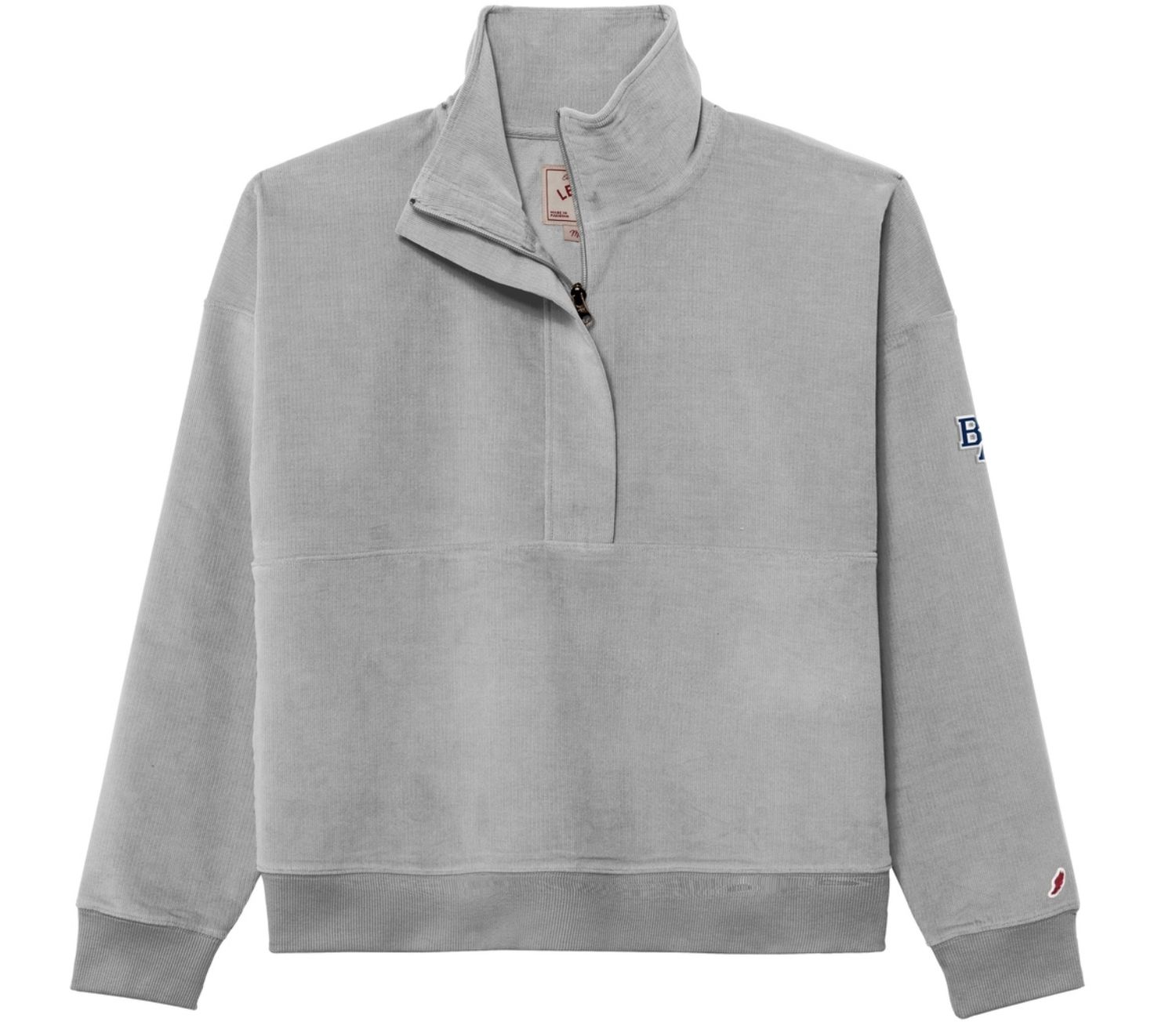 Corduroy Half Zip - Womens, Colour: Grey, Size: Small