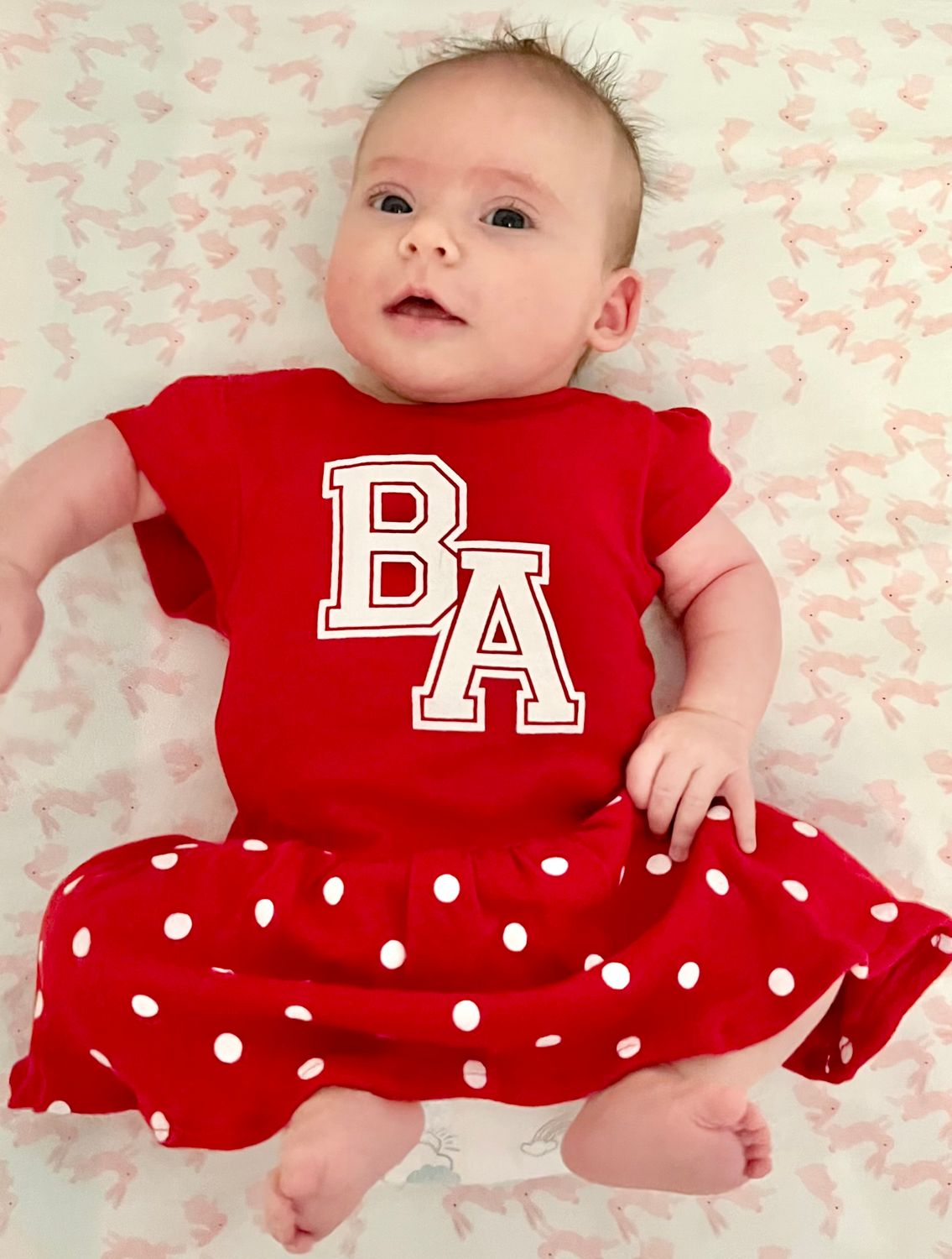 BA Baby/Toddler Dress with White Polka Dots