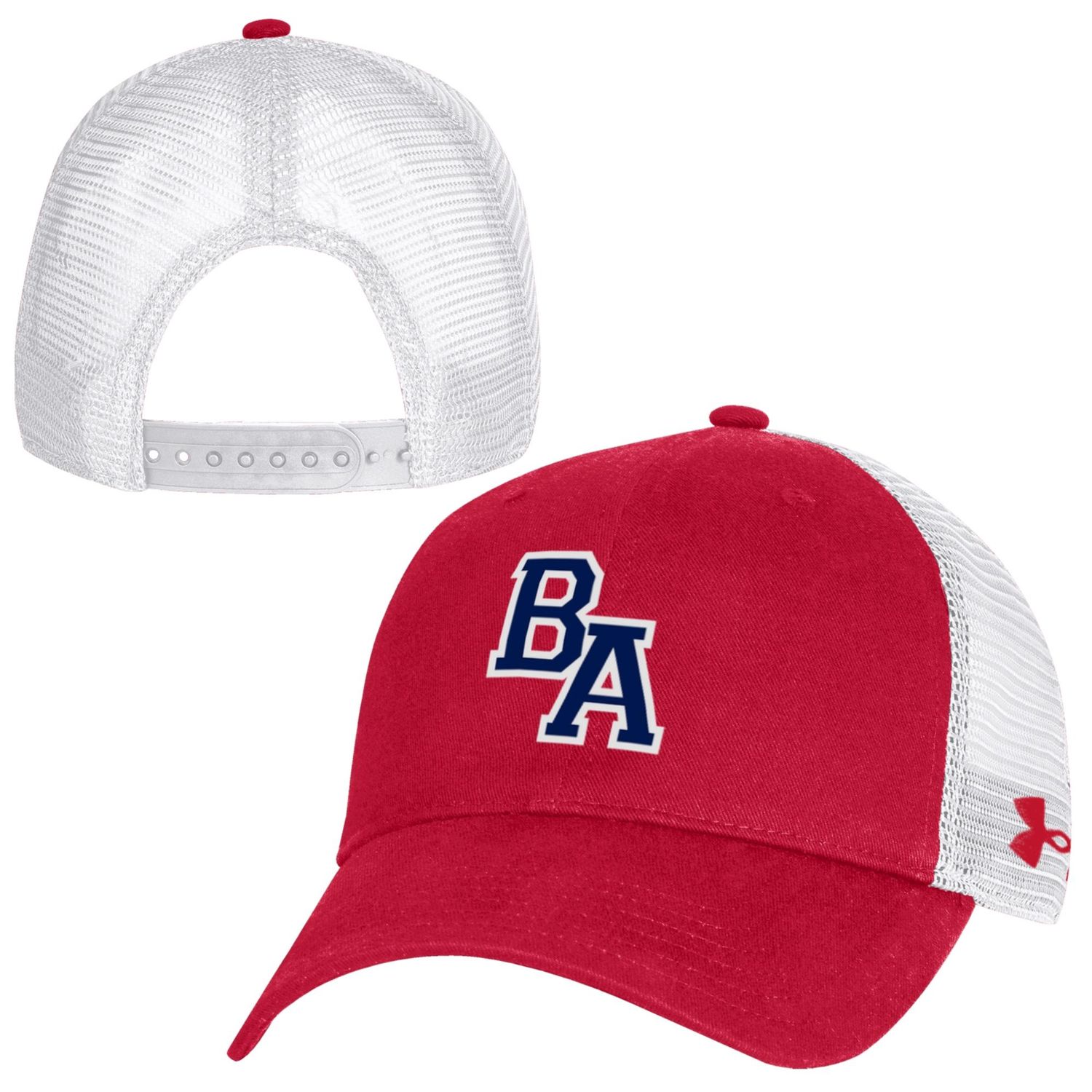 UA Washed Performance Cotton Trucker Hat- RED