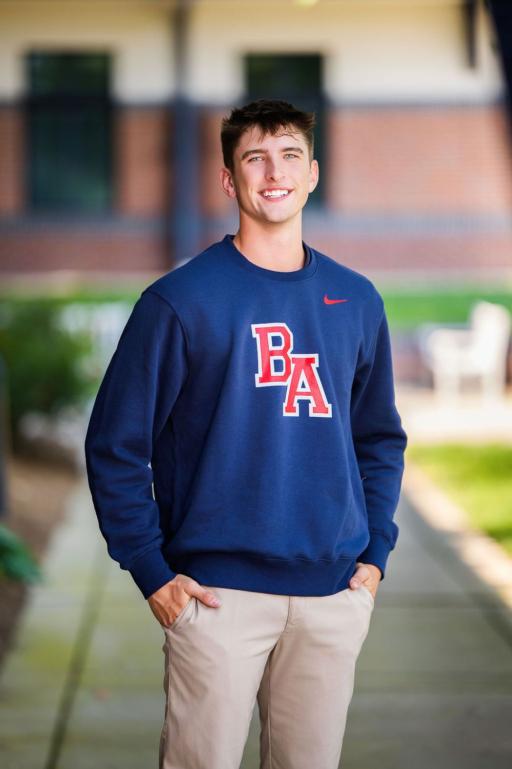 Navy Nike Club Fleece Crew – Full Chest BA