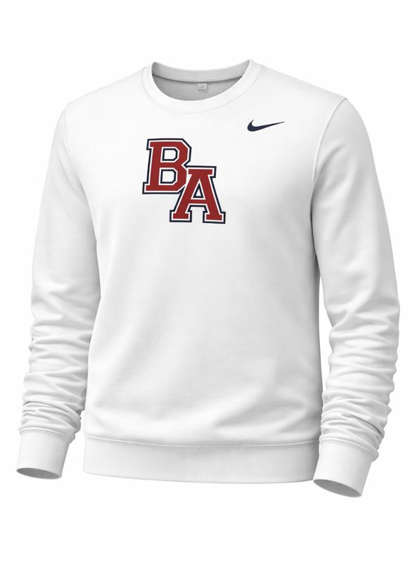 Nike White Club Fleece Crew