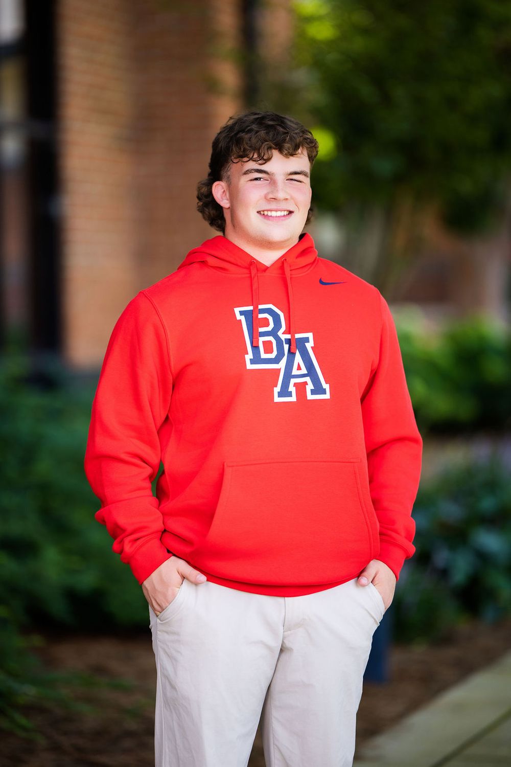 Red Nike Club Fleece Hoodie – Full Chest BA
