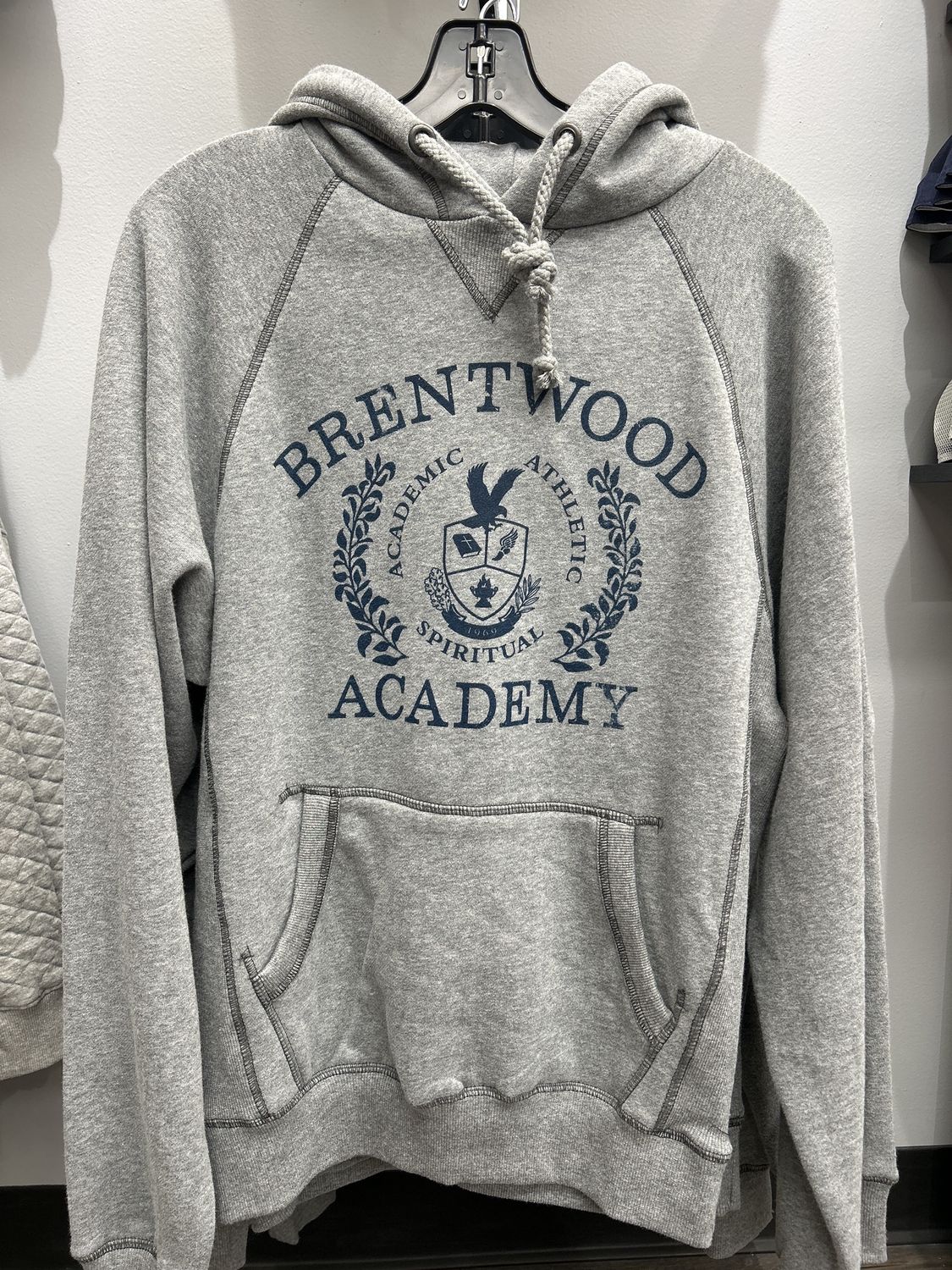 Academic Athletic Spiritual Fleece Hoody, Colour: Gunmetal, Size: Small