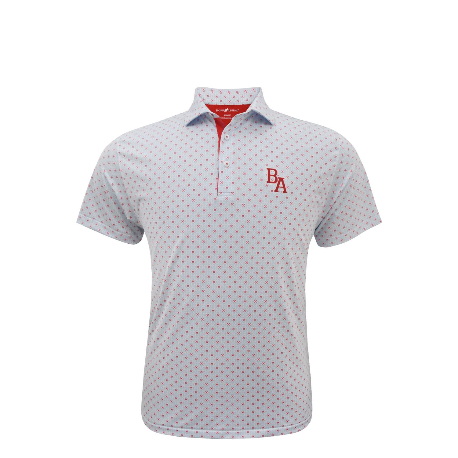 White/Serenity/Red Baseball Polo, Size: Medium