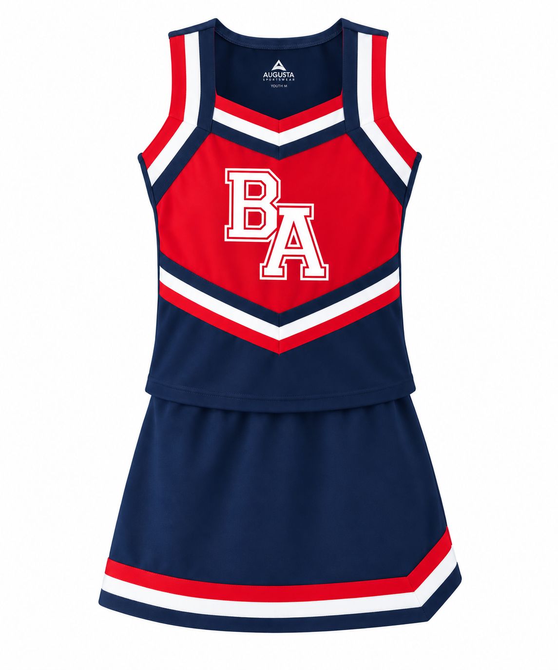 BA Cheer Red/Navy Outfits