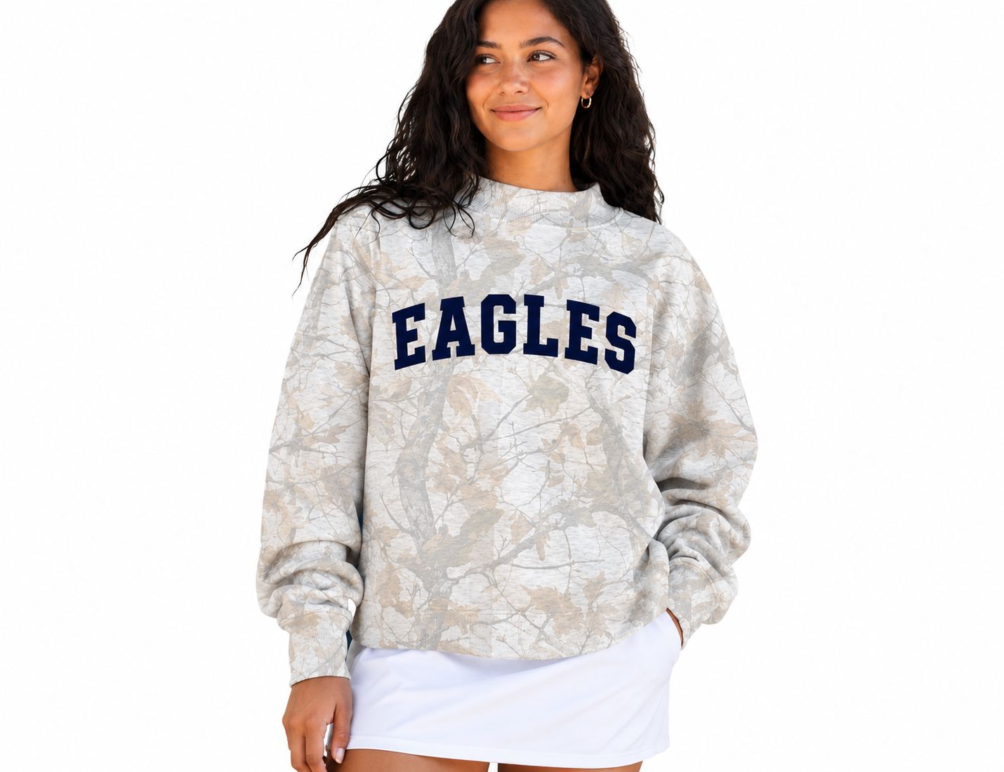 Eagles Faded Camo Mock Neck