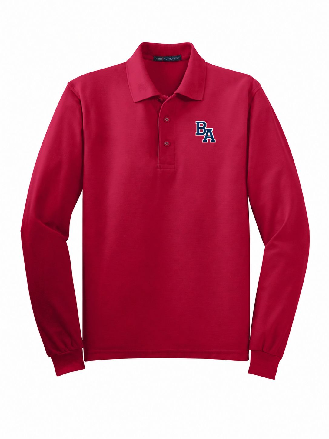 Port Authority Long Sleeve Uniform Polo, Color: Red, Size: Youth Large