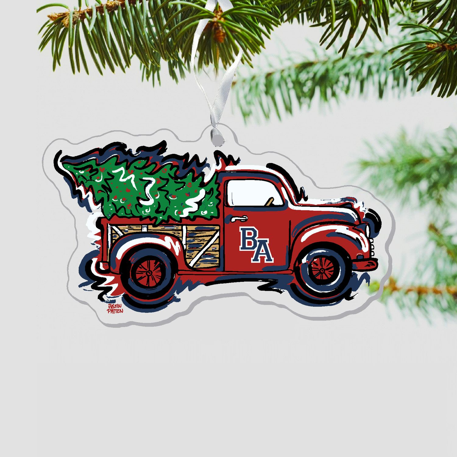 BA Christmas Truck Ornament