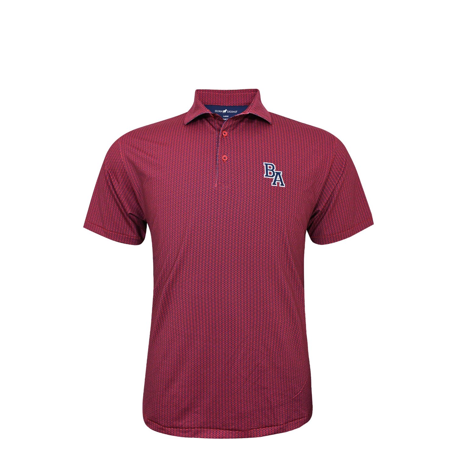 Bamboo Charcoal Football Weave Polo Red/ Navy