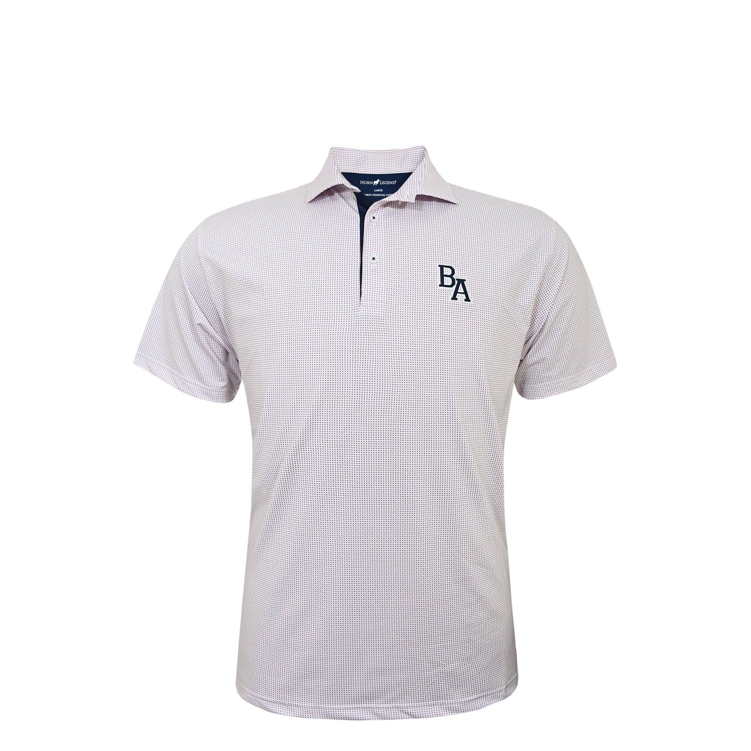 Bamboo Charcoal Checkers Polo White/ Navy/ Red