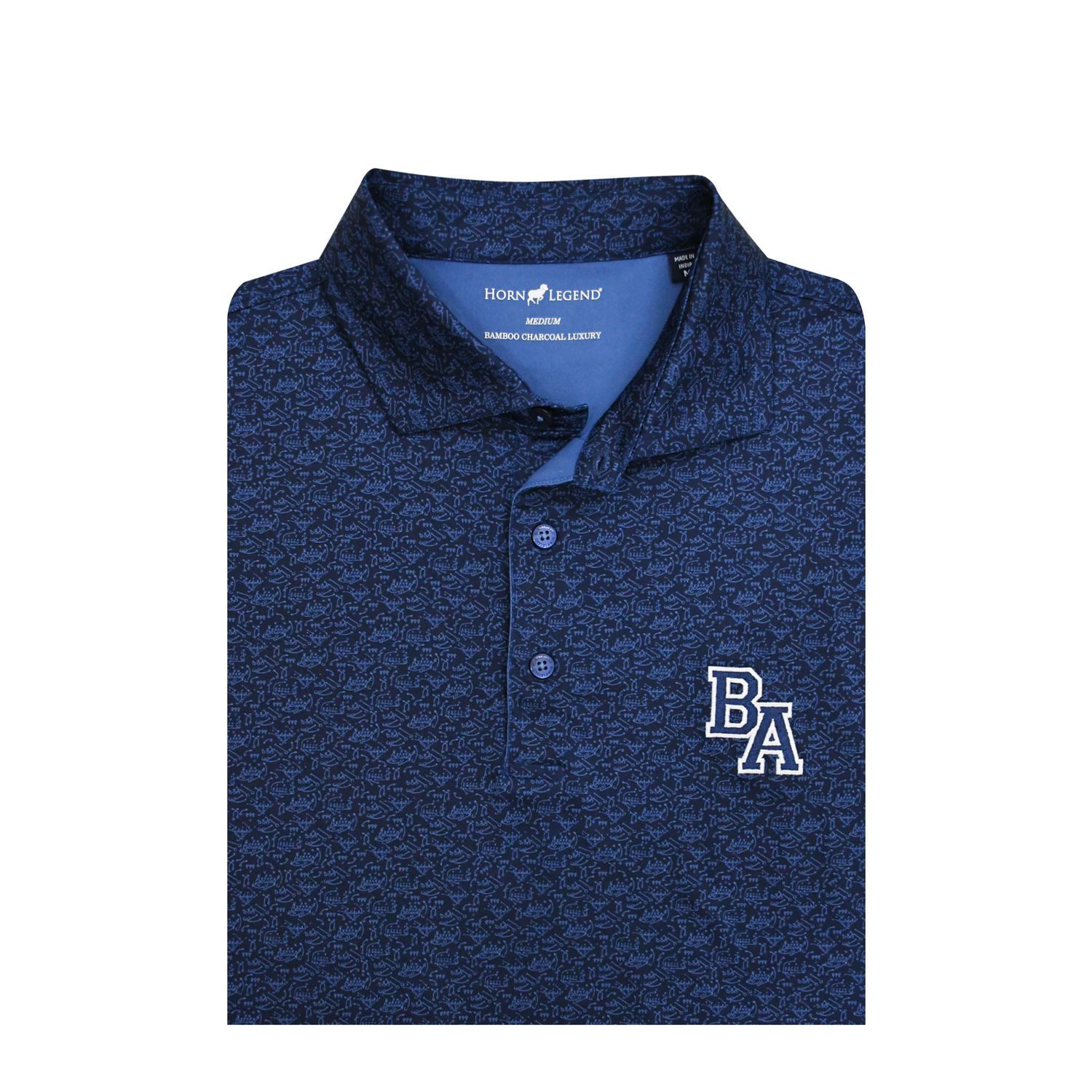 Bamboo Charcoal Playbook Polo Navy/Moonlight, Size: Medium