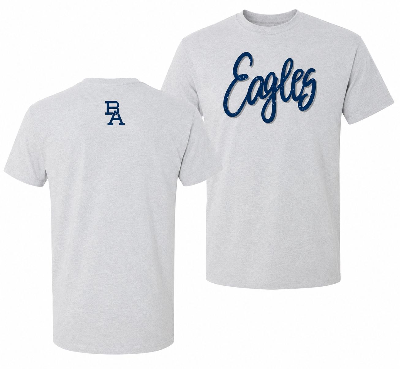 Eagles Script Fine Jersey Tee – Ash, Size: Small