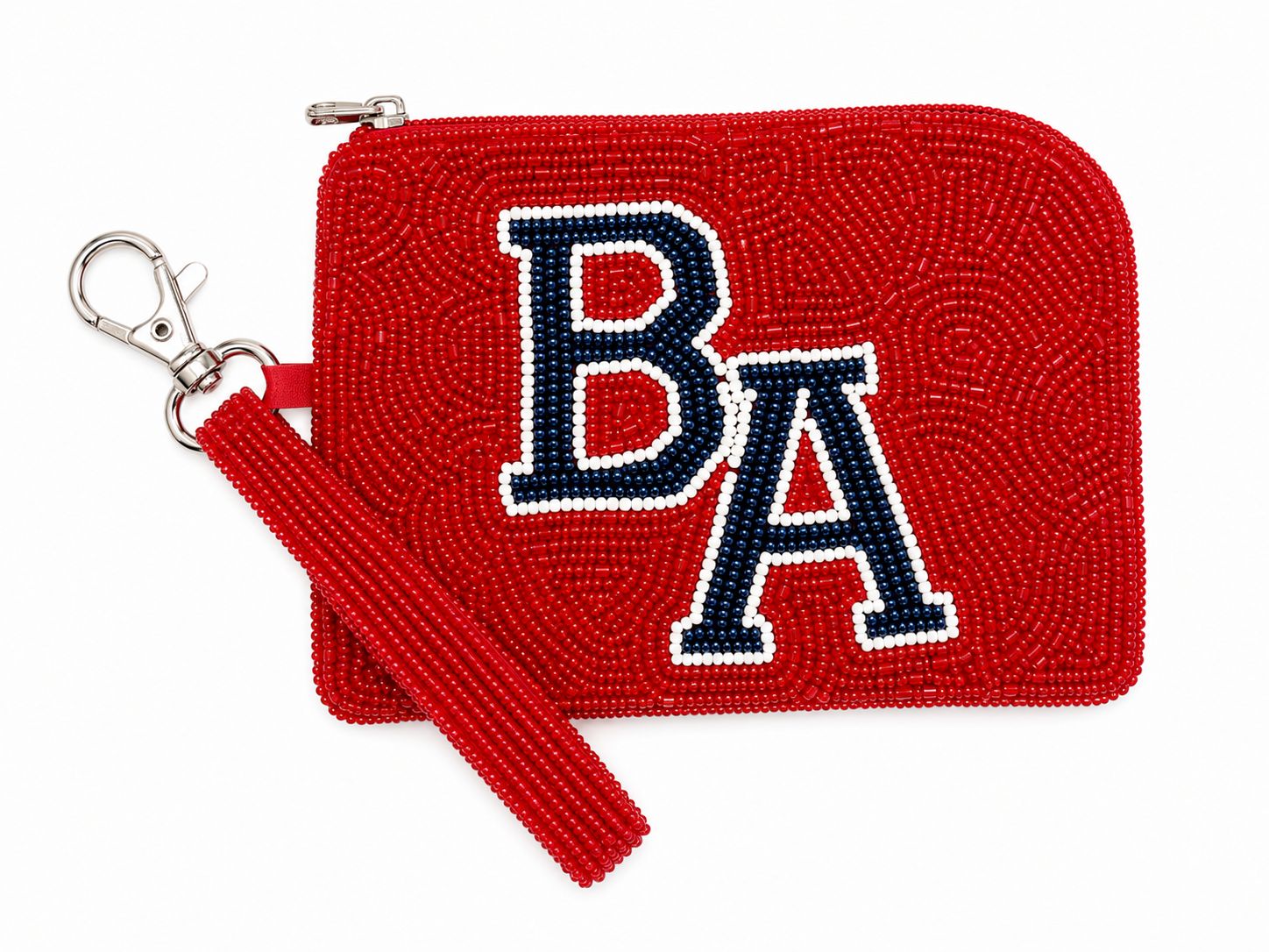 BA Beaded Coin Purse, Color: Red