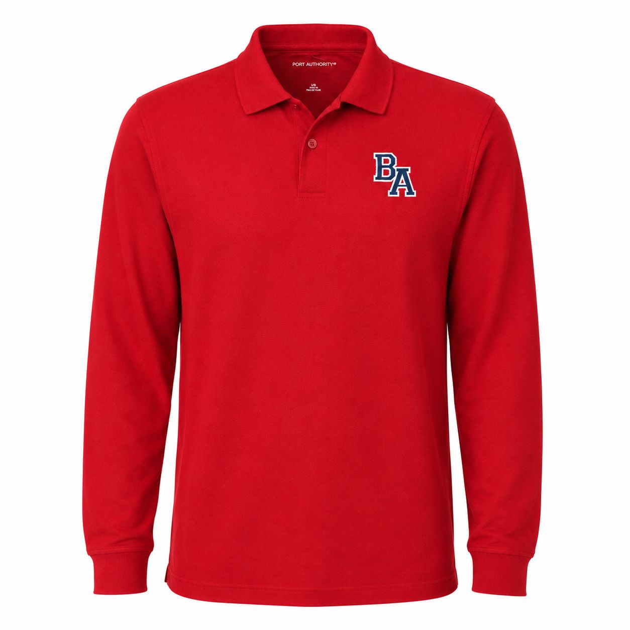 Uniform Long Sleeve Polo - Port Authority K200LS, Color: Rich Red, Size: Youth M