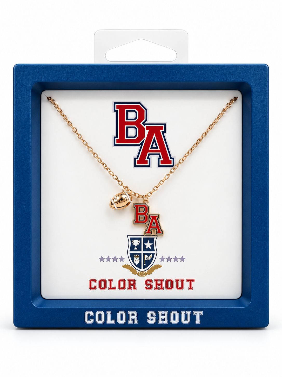 BA Football Charm Necklace