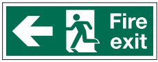 Fire Exit Arrow Left 400mmx150mm sign