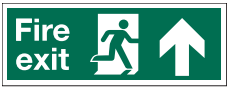 Fire Exit Arrow Up,  sign