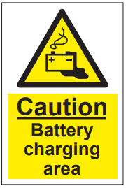 Battery Charging area, sign