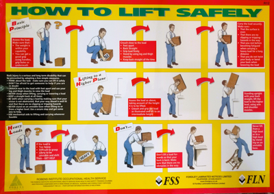 Lift Safely (coloured graphics poster)