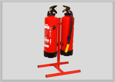 Feuerlöscher Bodenständer für 2 Handfeuerlöscher von 3 bis 12kg (Doppelständer)