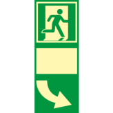 Türgriffhinterlegung, rechtsweisend Alu,  ISO 7010