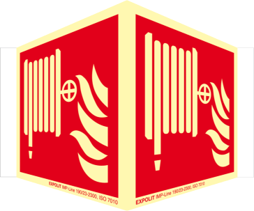 Löschschlauch Winkelschild, Alu