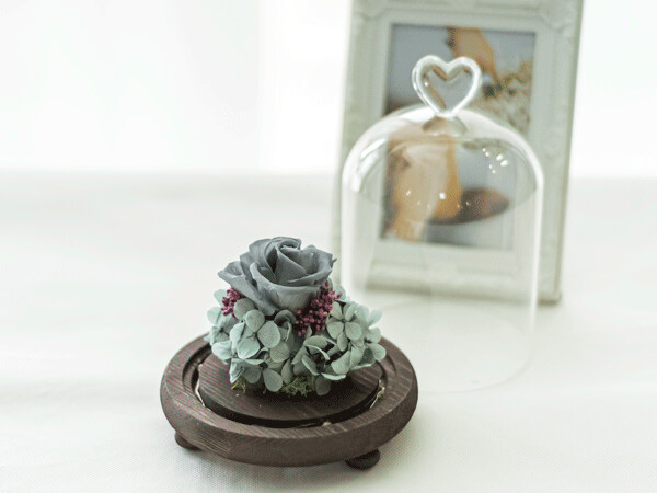 CYLINDER GLASS - ROSE, Colour of Rose: Smoky Blue
