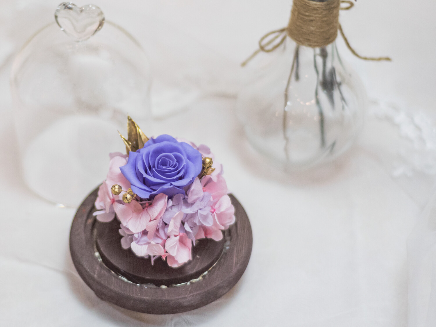 Cylinder Glass - Rose (Festive Season Design), Colour of Rose: Pure Purple