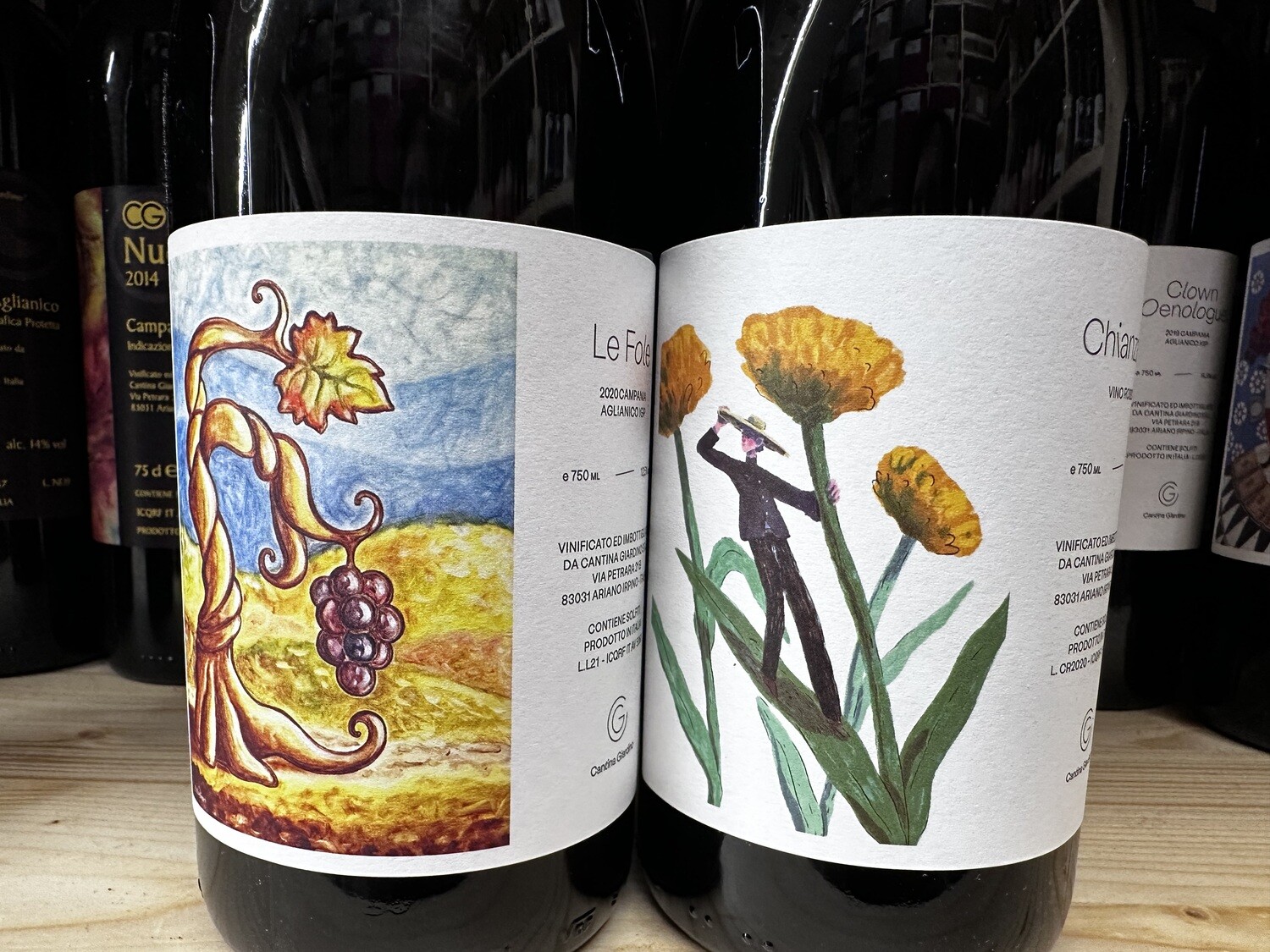 DOUBLE IGP Campania Aglianico: 1  Le fole e 1 Chianzano ( Totale 2 bottles 2 x 0,75 = 1,5 Liters)