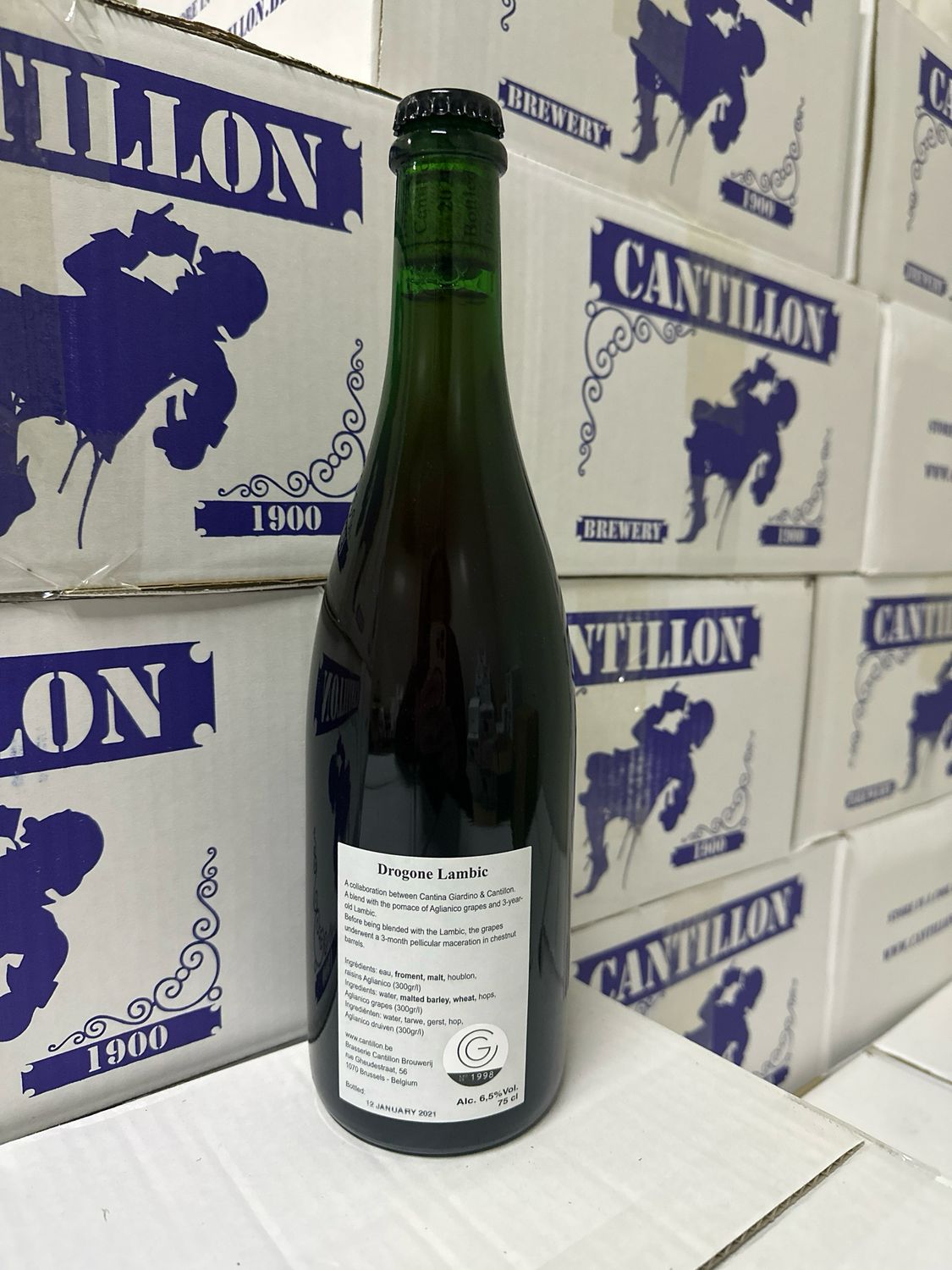 Cantillon Drogone Lambic 2020 (1 bottle 0,75 liters) bottled 12 january 2021