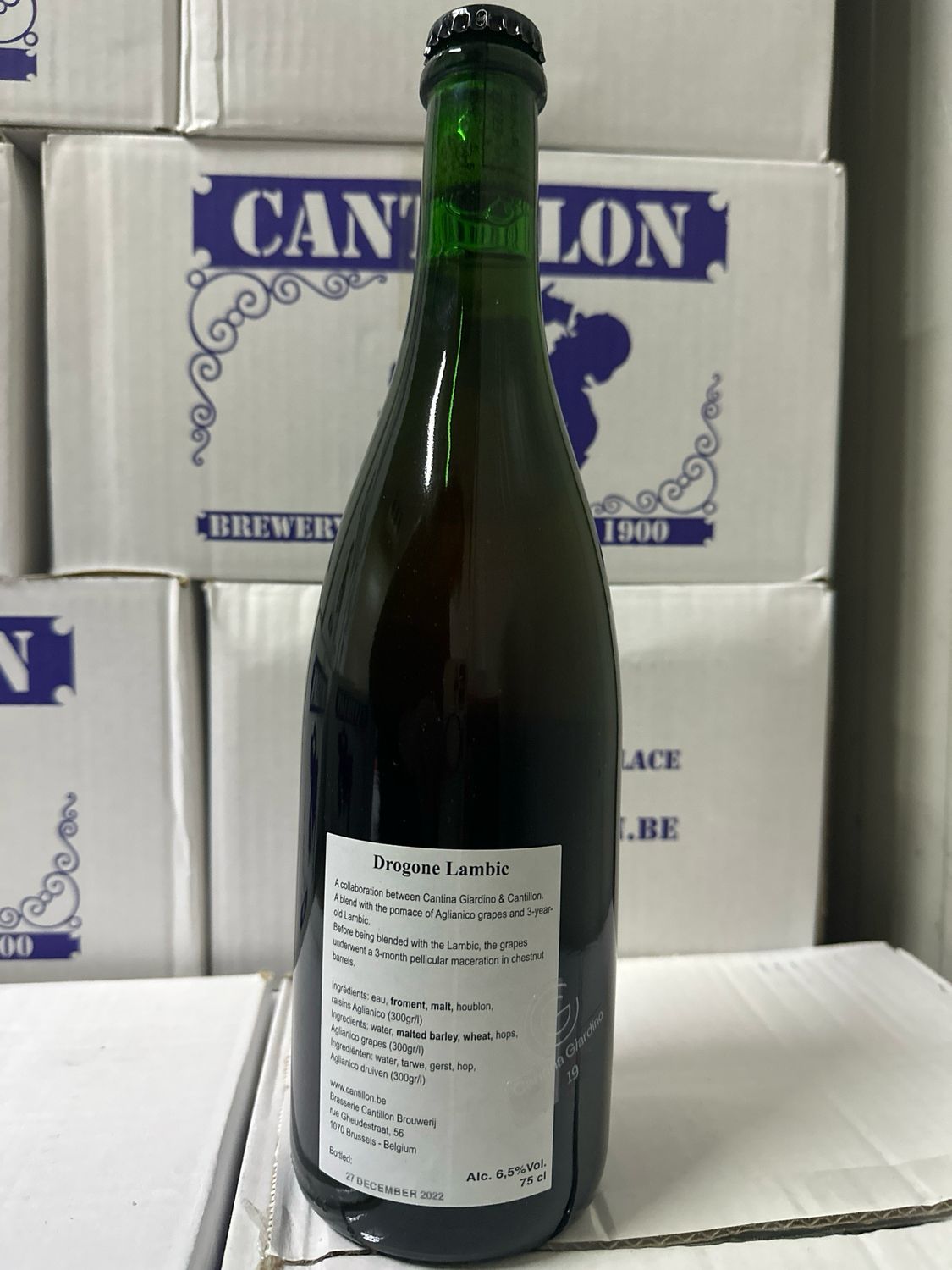 Cantillon Drogone Lambic 2022 (1 bottle 0,75 liters) bottled 27 dicembre 22